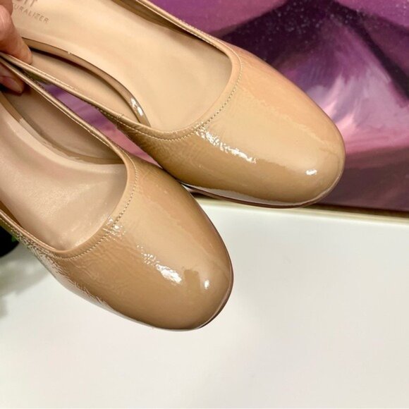 27 Edit Naturalizer Rebecca Patent Leather Block Heels Pump in Taupe Size 9 - Picture 5 of 8